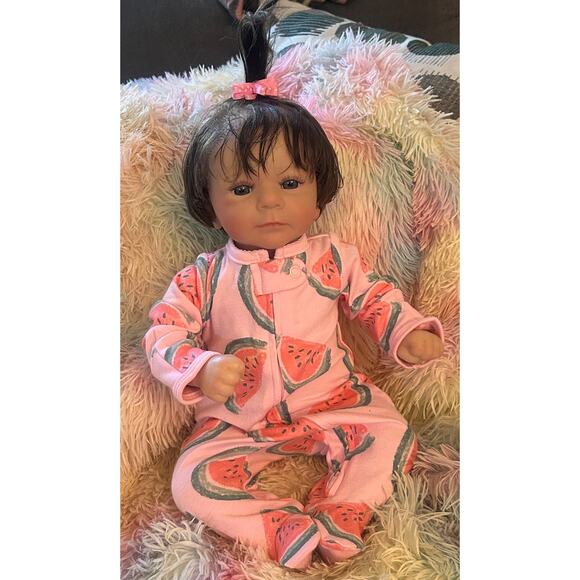 Zero Pam Reborn Baby Girl Silicone Vinyl Limbs & Cloth Body + Accessories (NEW) - Picture 2 of 10